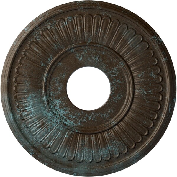 Ekena Millwork Berkshire Ceiling Medallion (Canopies up to 7"), 15 3/4"OD x 3 7/8"ID x 3/4"P, Bronze Blue Patina CM15BEBBS - main